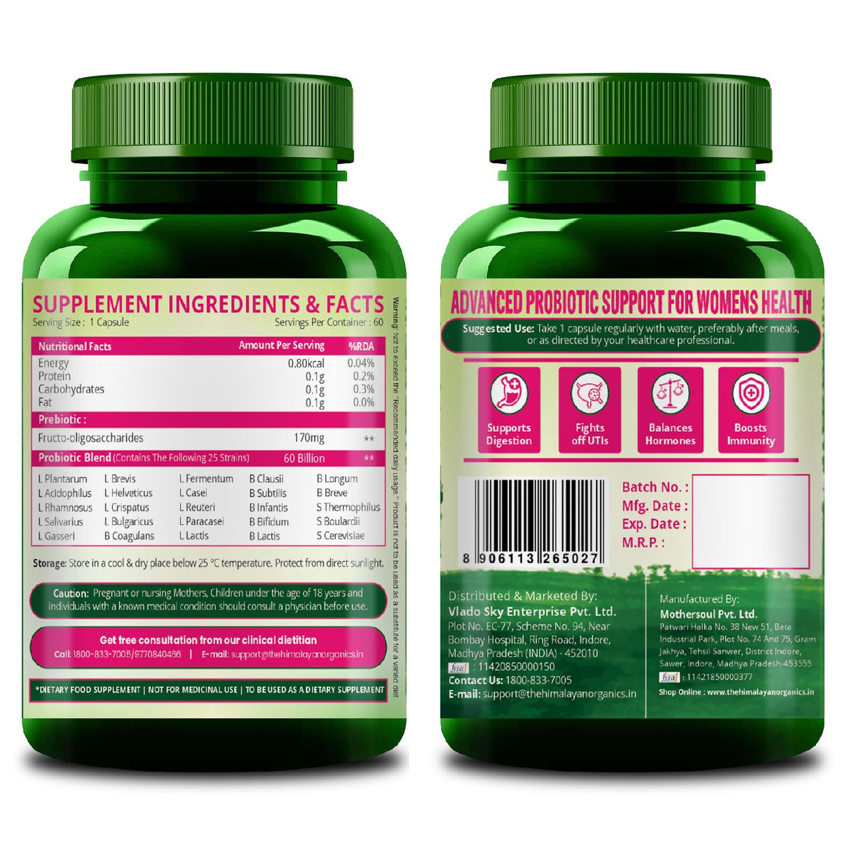 Himalayan Organics, Probiotics 60 Billion CFU with Prebiotics, 24 Strains 