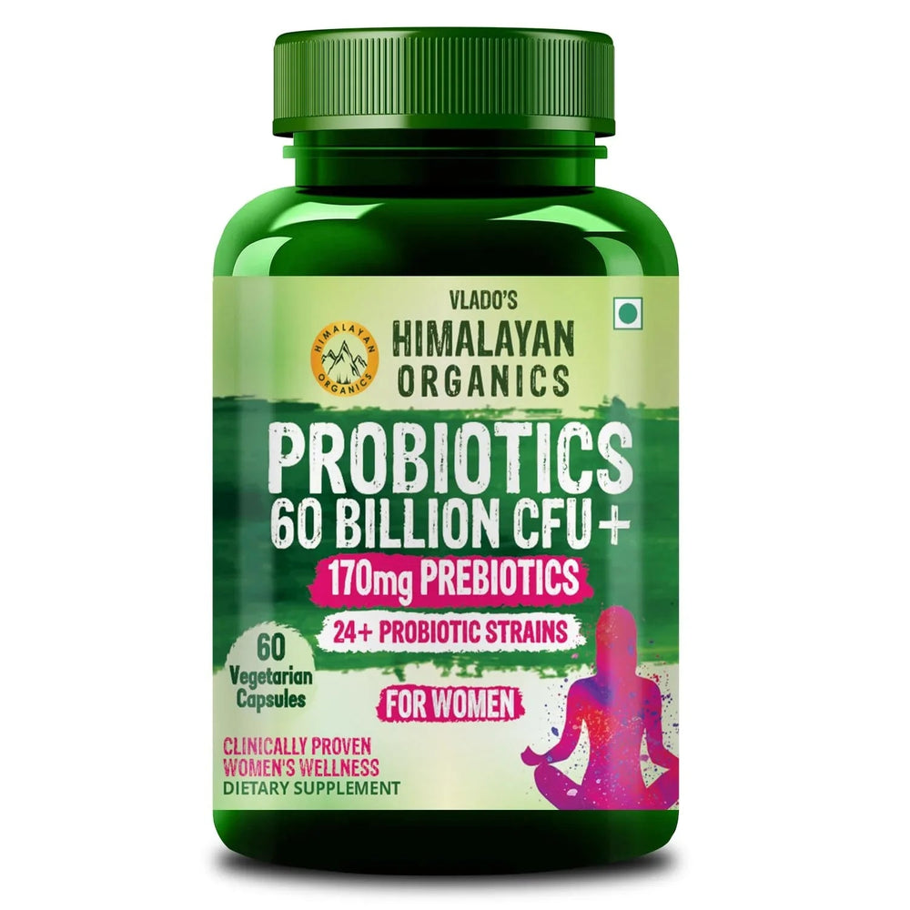 Vlado's Himalayan Organics, Probiotics 60 Billion CFU with Prebiotics, 24 Strains - 60 Capsules