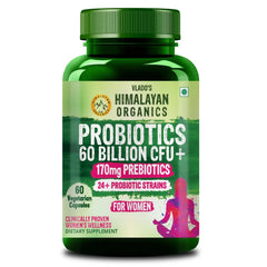 Vlado's Himalayan Organics, Probiotics 60 Billion CFU with Prebiotics, 24 Strains - 60 Capsules