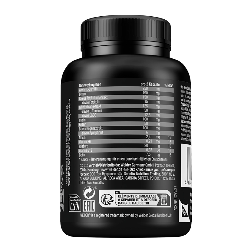 Weider Meta Cut Fat Burner | 120 Capsules