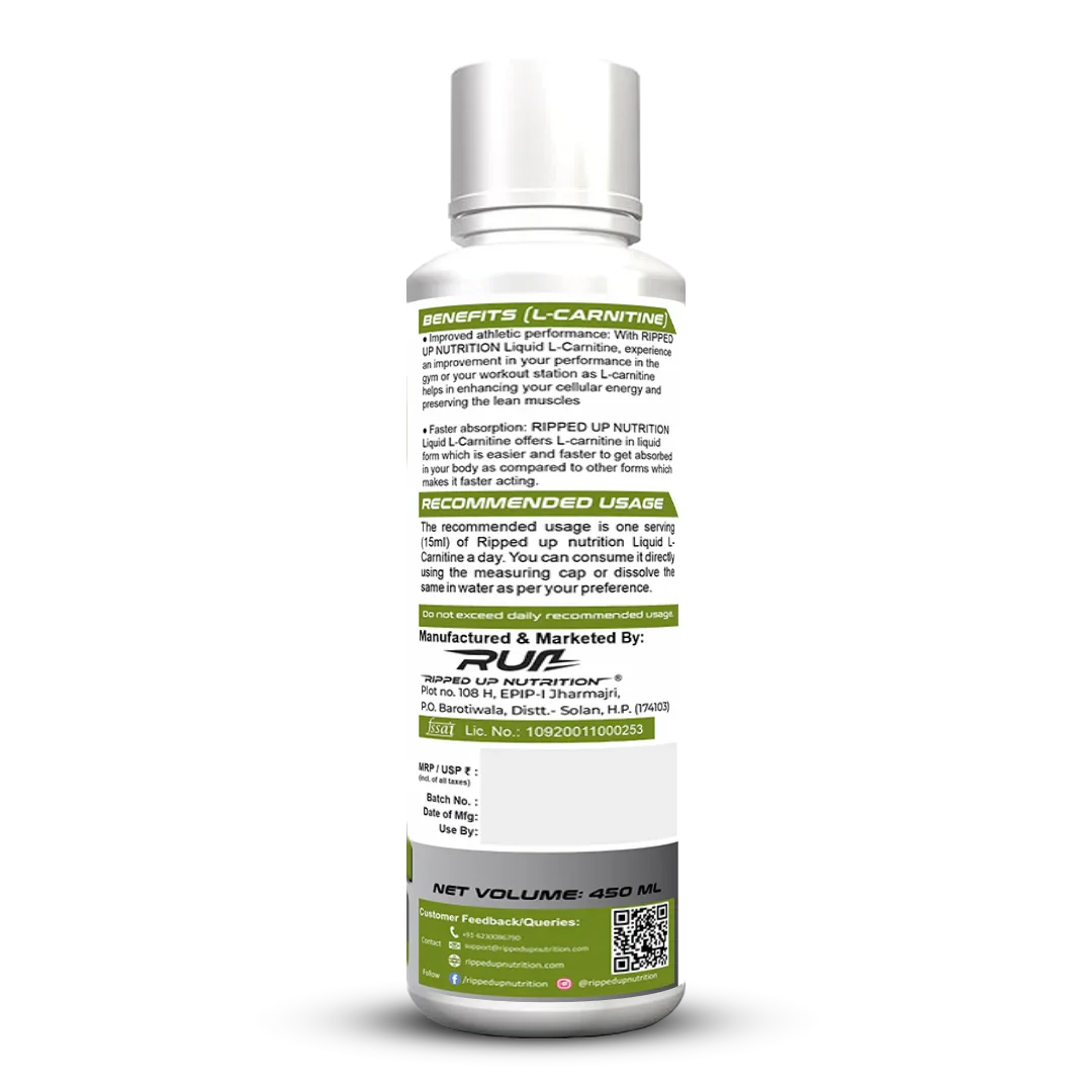 Ripped Up Nutrition Liquid L-Carnitine 3500mg 450ml