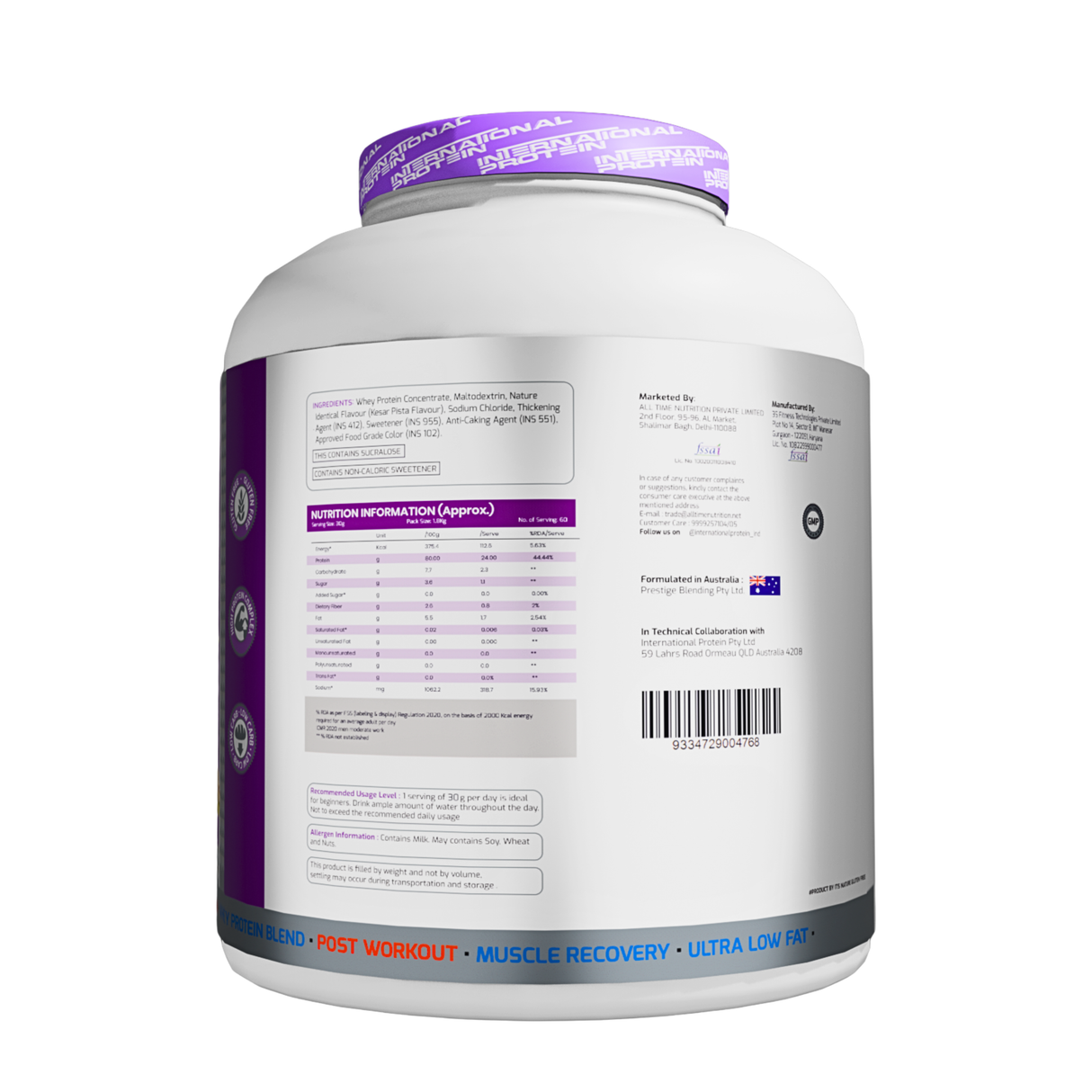 International Protein Prime Whey Protein Powder | 24g Protein | 1.8kg (60 Servings)