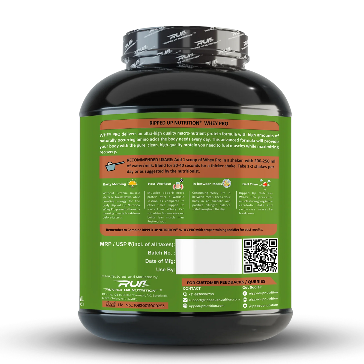 Ripped Up Nutrition Whey Pro (Trustified) 1.8 Kg, 55 Servings