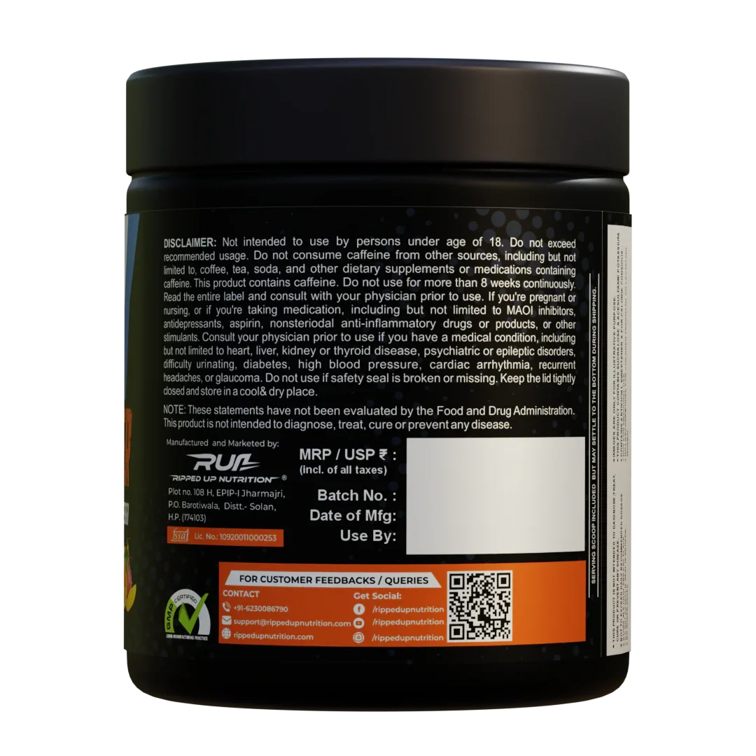 Ripped Up Nutrition Conquer Pre-Workout 300gm, 30 Servings