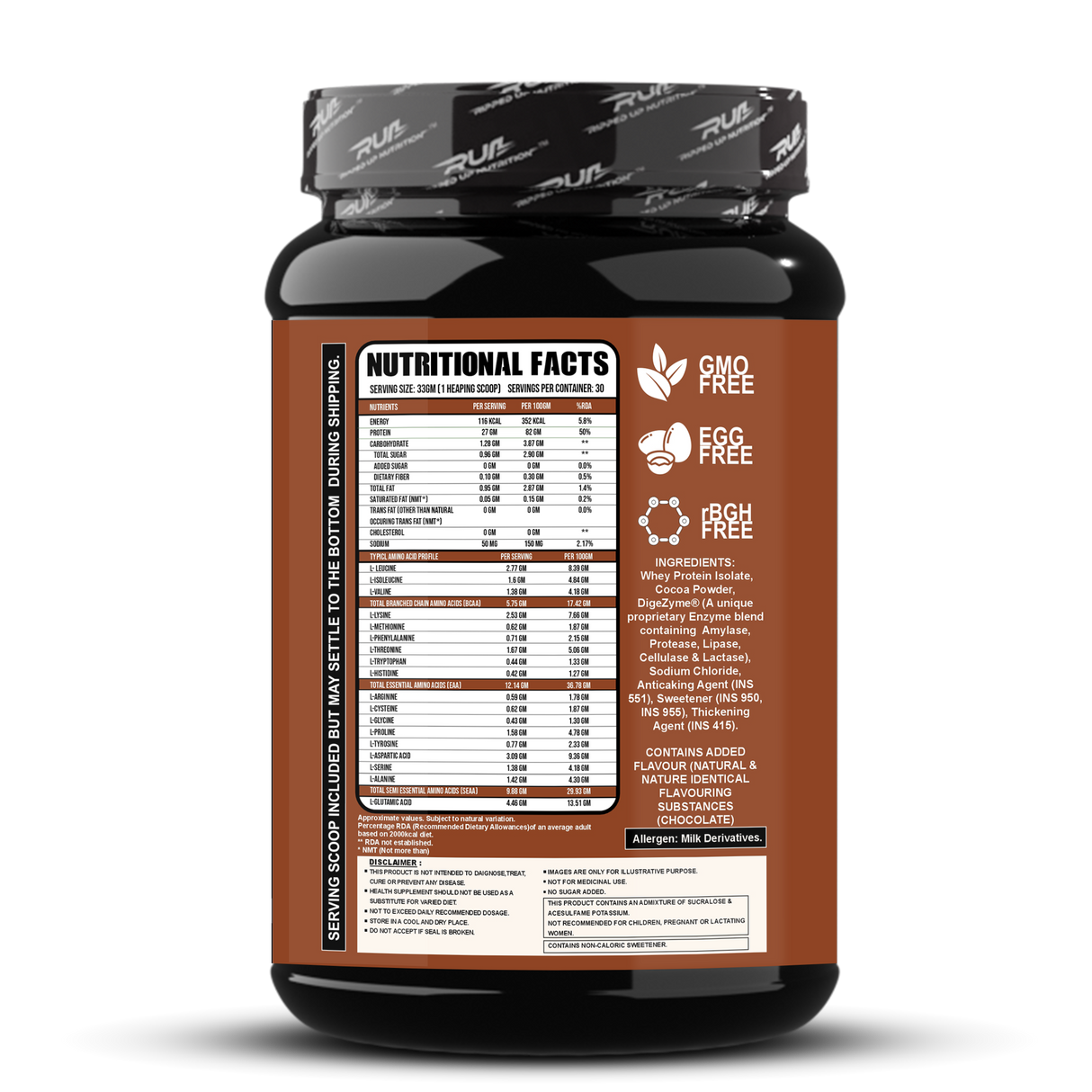 Ripped Up Nutrition 100% Whey Protein Isolate 1 Kg, 30 Servings