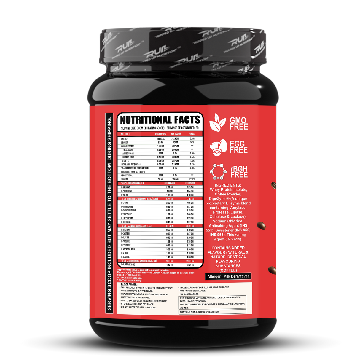 Ripped Up Nutrition 100% Whey Protein Isolate 1 Kg, 30 Servings