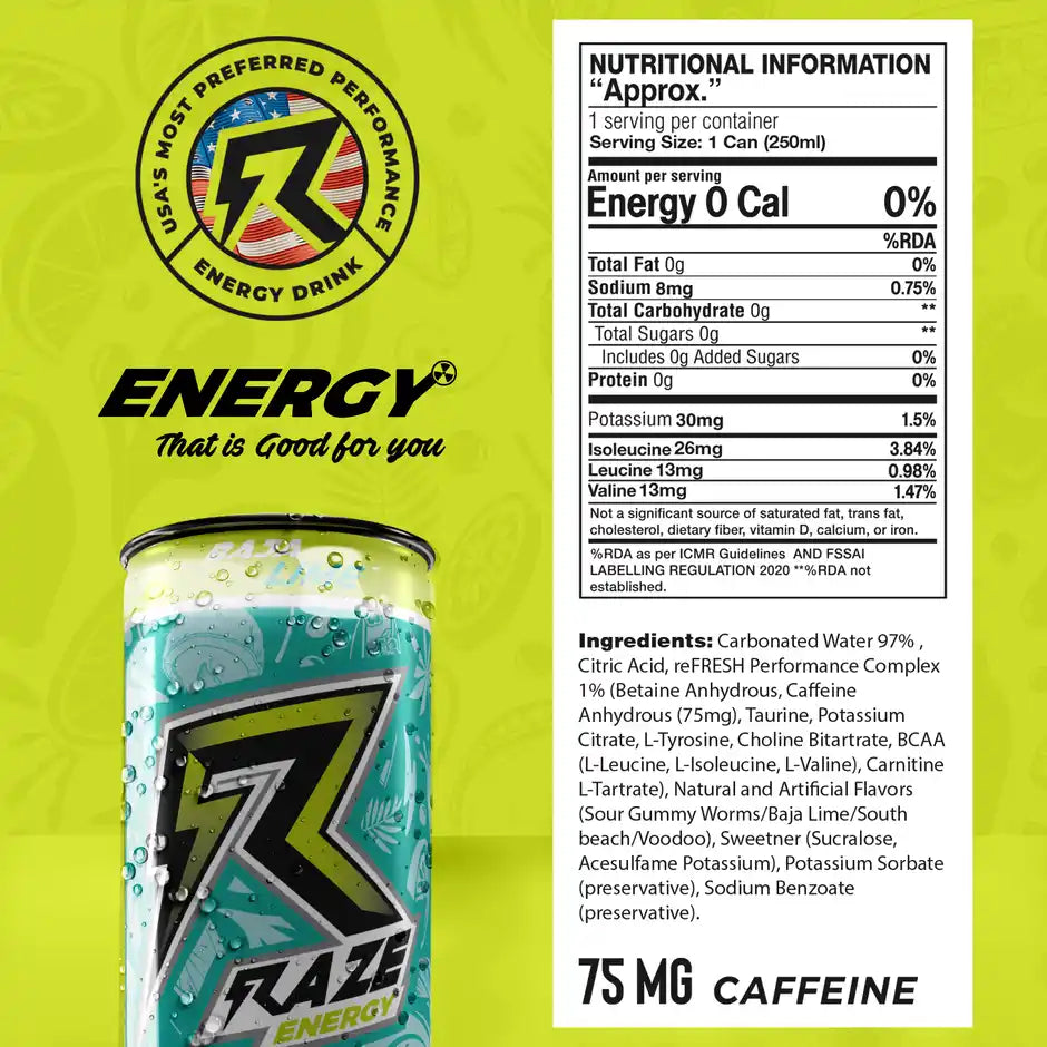 RAZE Functional Energy Drink, 250ml (Pack of 6)