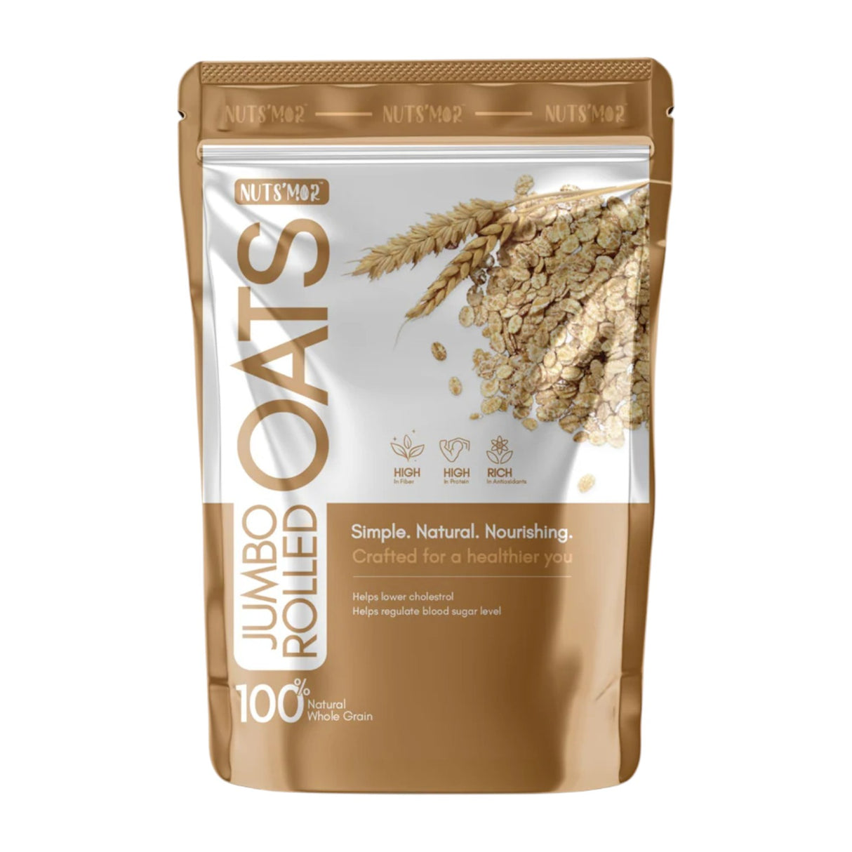 Nuts'Mor Jumbo Rolled Oats 1Kg | 20 Servings