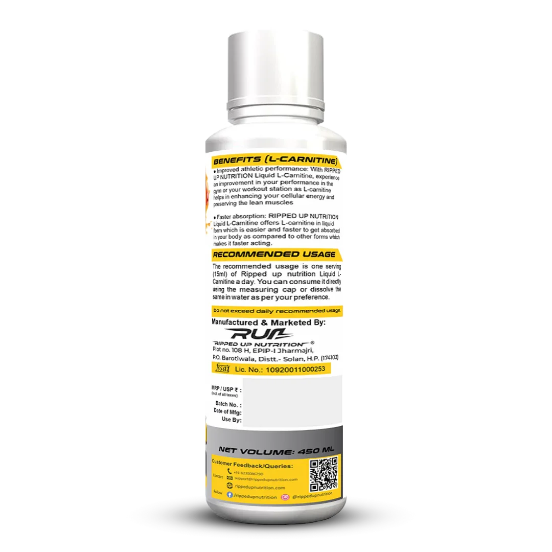 Ripped Up Nutrition Liquid L-Carnitine 3500mg 450ml