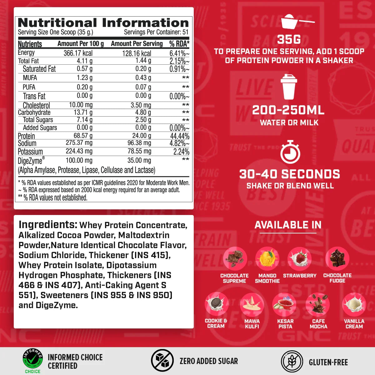 GNC Pro Performance 100% Whey Protein - 4 Lbs