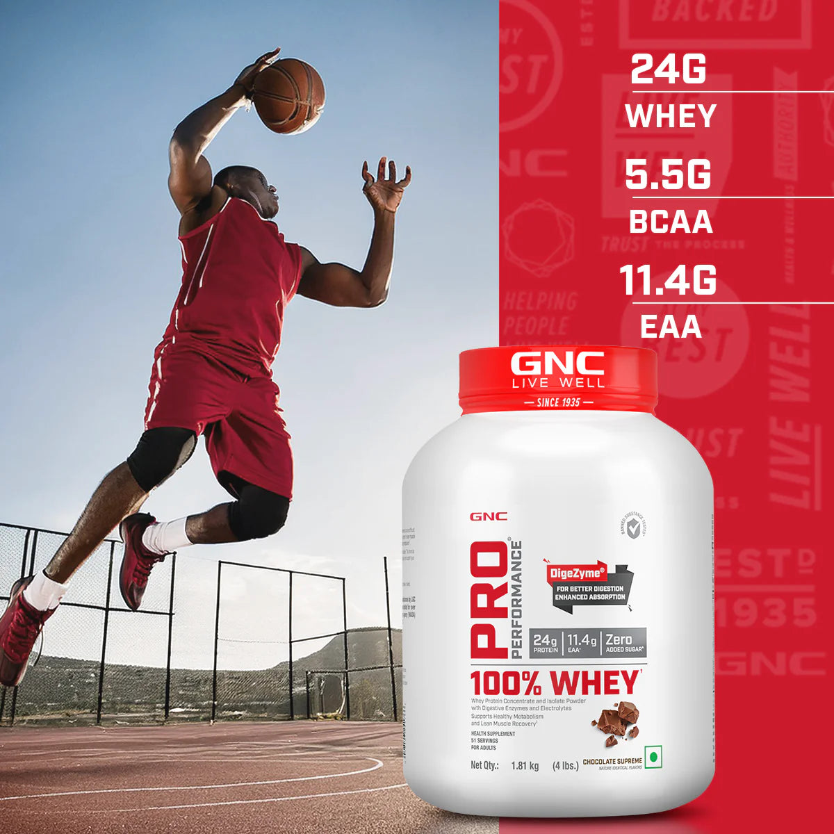 GNC Pro Performance 100% Whey Protein - 4 Lbs