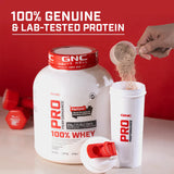 GNC Pro Performance 100% Whey Protein 4 Lbs + Nutristar Micronized CREA Gold Creatine Monohydrate 250g (83 Servings) - High-Performance Strength Combo