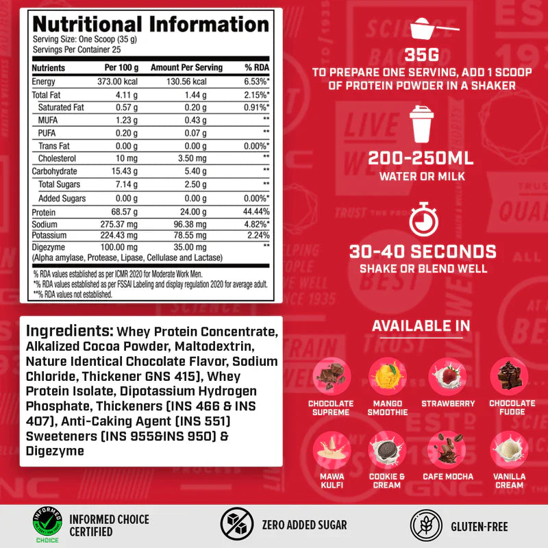 GNC Pro Performance 100% Whey Protein 2 Lbs + Nutristar Micronized CREA Gold Creatine Monohydrate 250g (83 Servings) - Lean Muscle Starter Stack