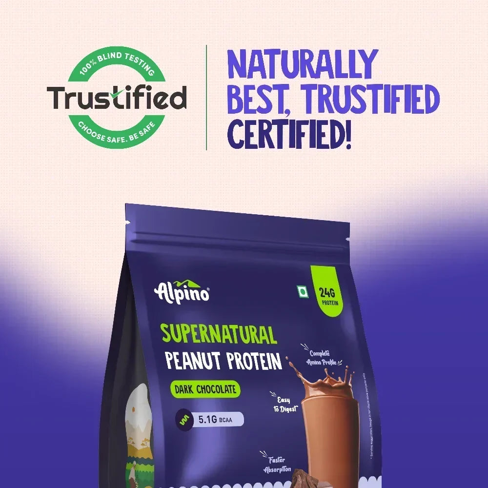 Alpino Supernatural Peanut Protein Powder | 24g Protein | 5.1g BCAAs | 1kg