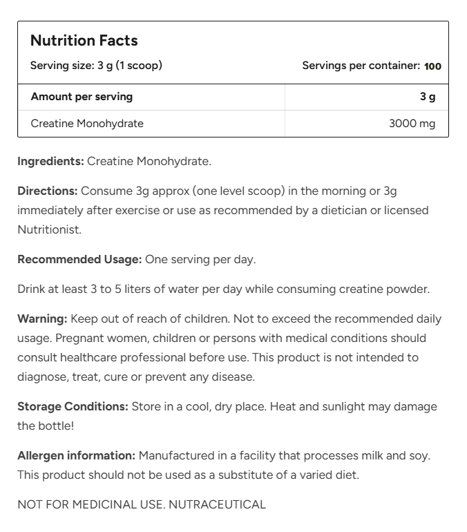 One Science Nutrition 100% Micronized Creatine Powder 300g - 100 Servings