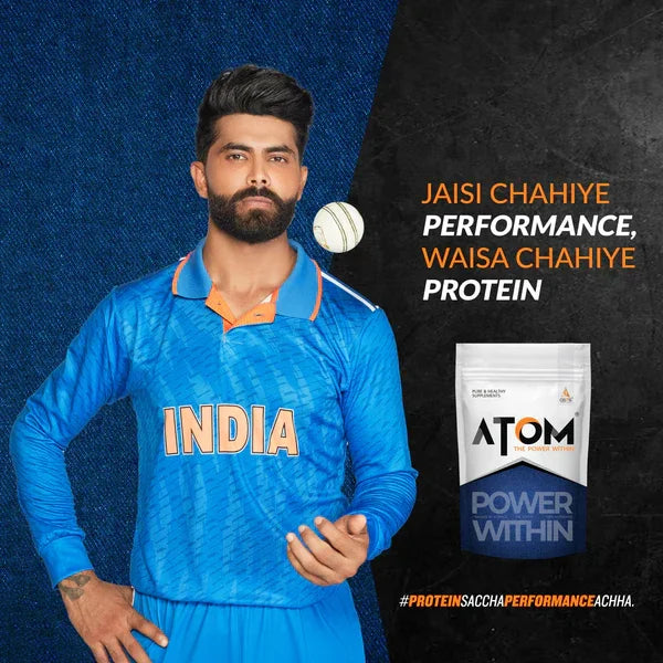 AS-IT-IS ATOM PWR Whey Protein 1 Kg + Nutristar Micronized CREA Gold Creatine Monohydrate 250g (83 Servings) - Power & Performance Stack