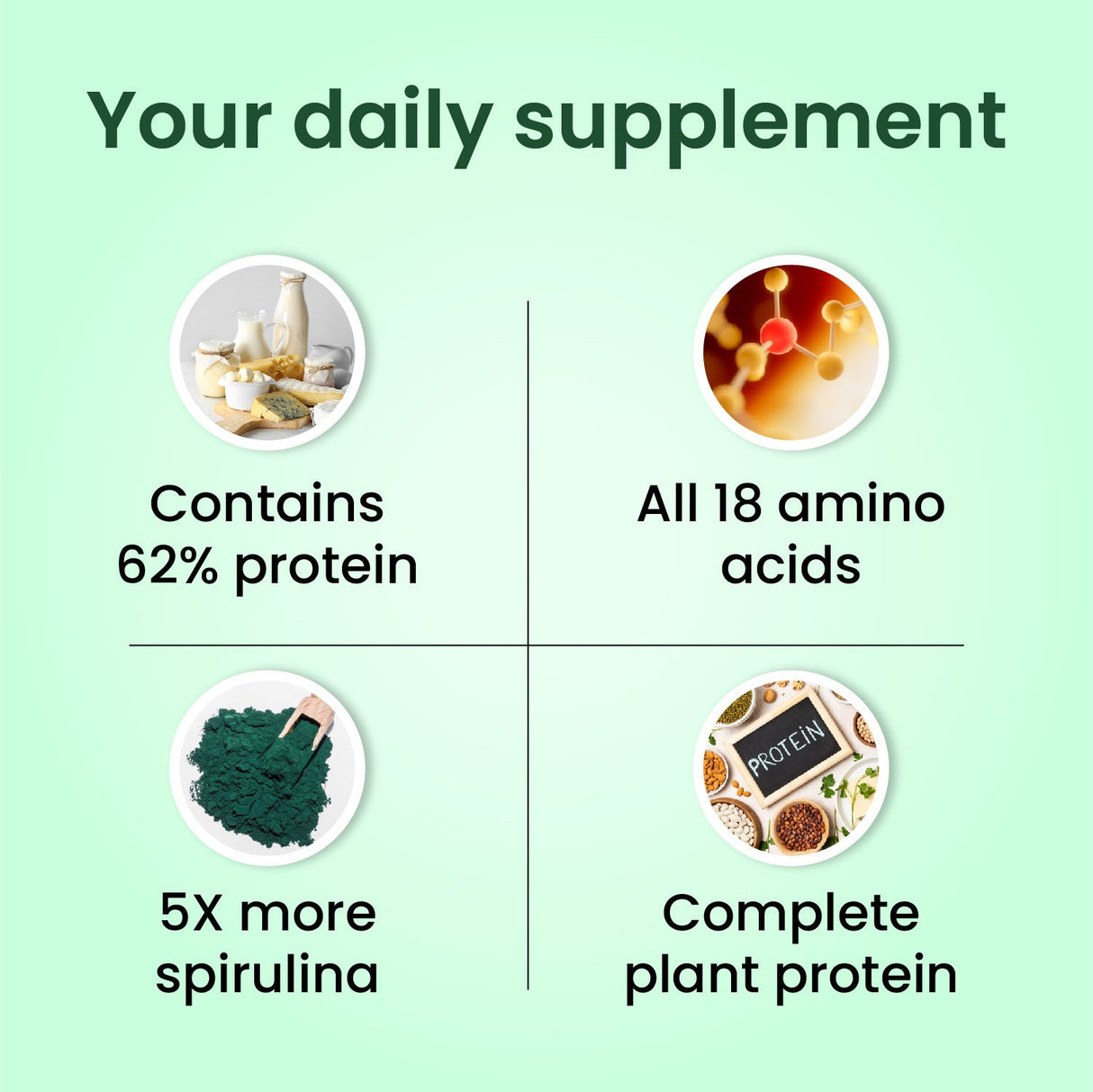 Vlado's Himalayan Organics, Spirulina Powder, 62% Protein Superfood - 100g