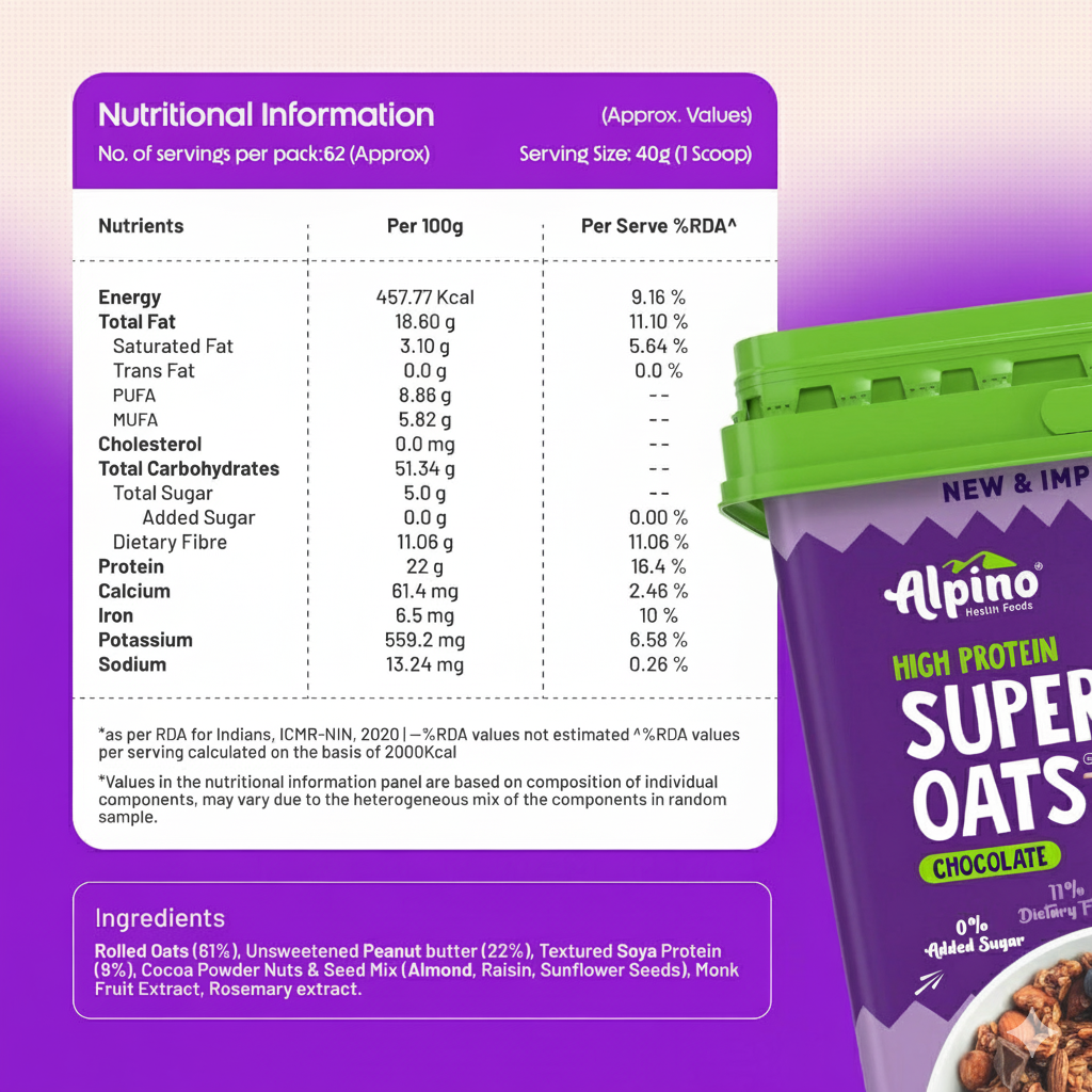 Alpino High Protein Super Rolled Oats - 2.5 Kg