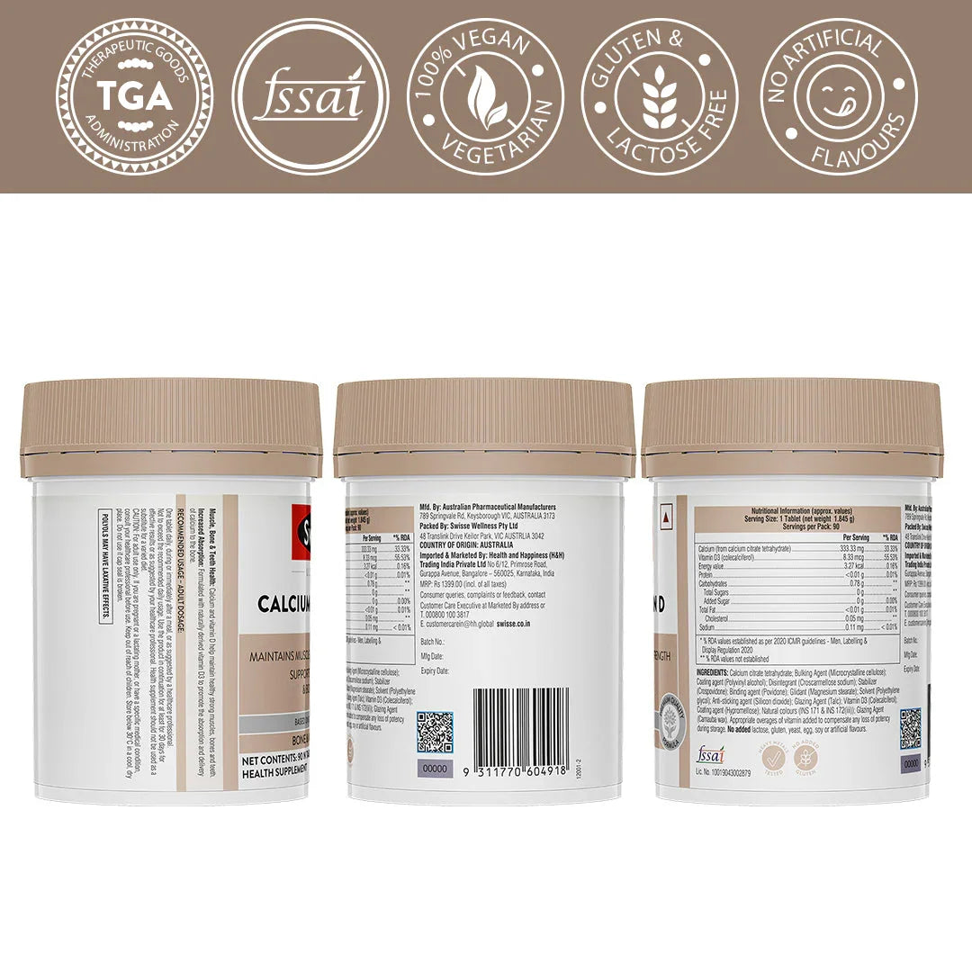 Swisse Calcium & Vitamin D - 90 Tablets