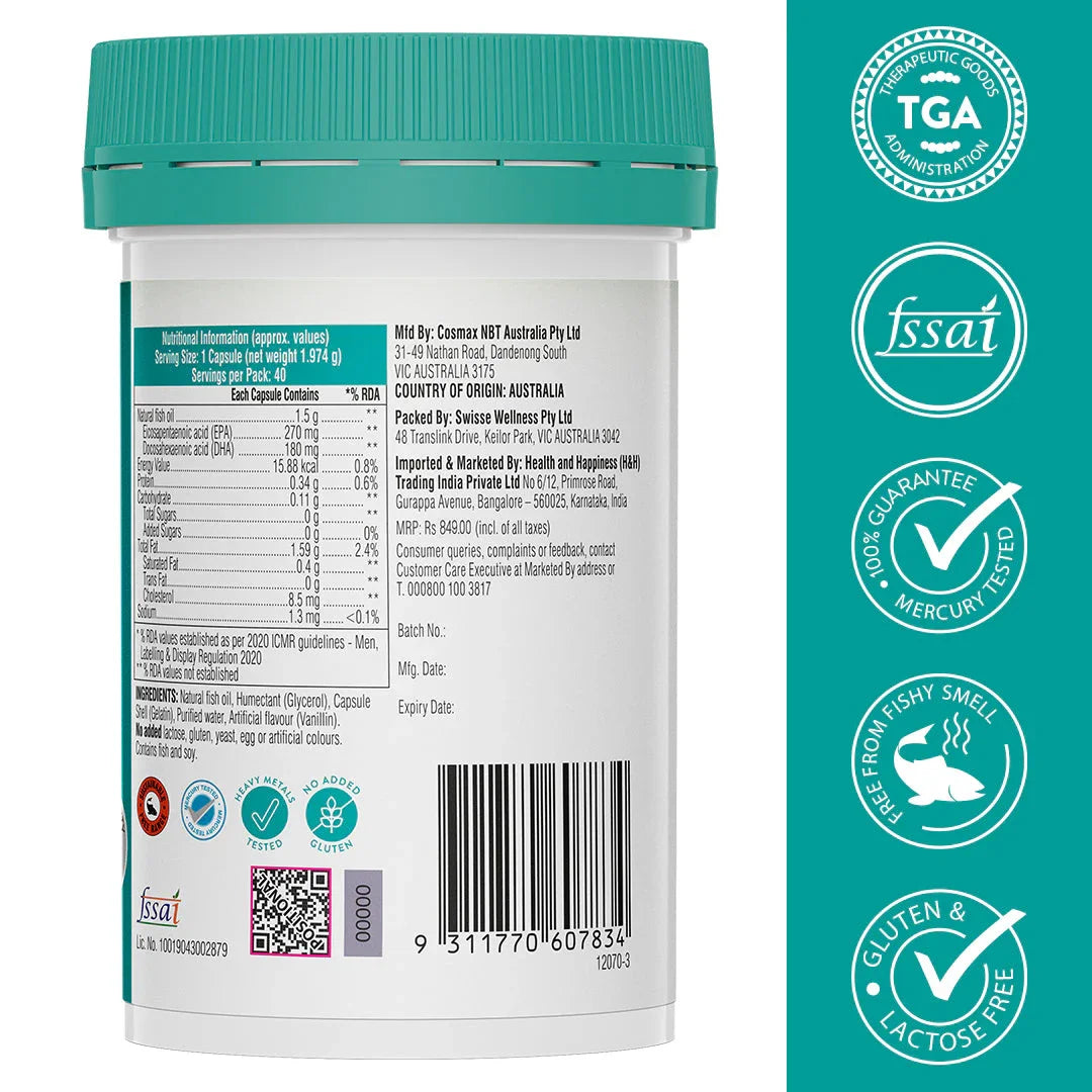 Swisse Fish Oil Omega 3 - 40 Capsules