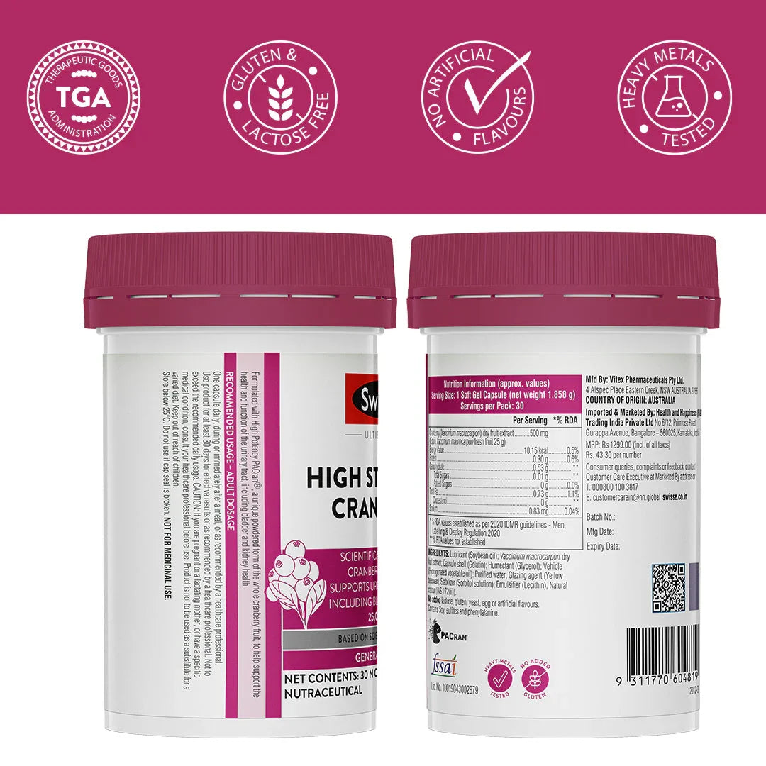 Swisse High Strength Cranberry - 30 Capsules