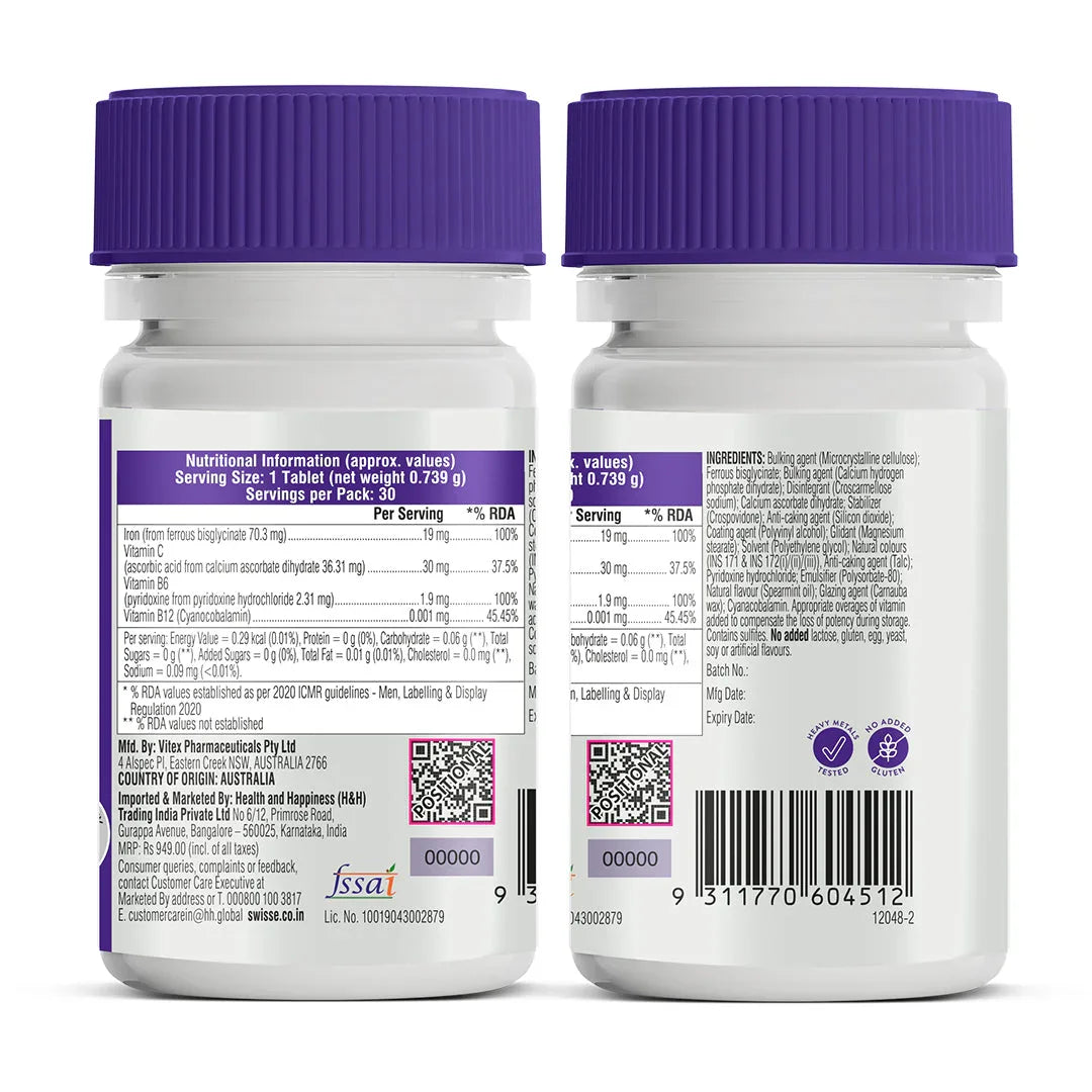 Swisse Iron Tablets - 30 Tablets