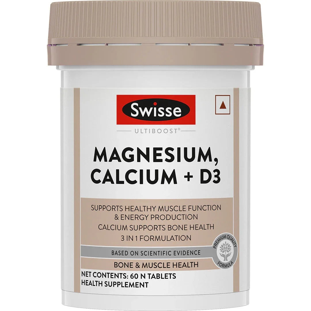 Swisse Magnesium, Calcium + Vitamin D3 - 60 Tablets