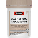 Swisse Magnesium, Calcium + Vitamin D3 - 60 Tablets