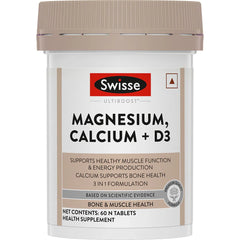 Swisse Magnesium, Calcium + Vitamin D3 - 60 Tablets