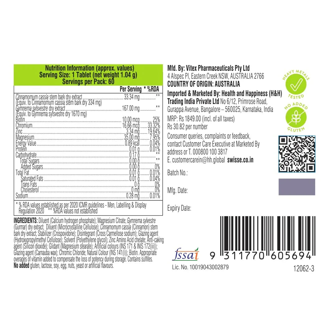 Swisse Metabolism Supplement - 60 Tablets