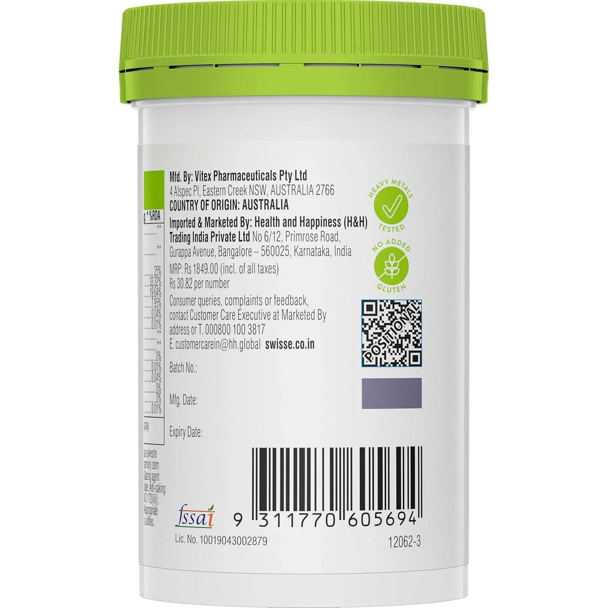 Swisse Metabolism Supplement - 60 Tablets