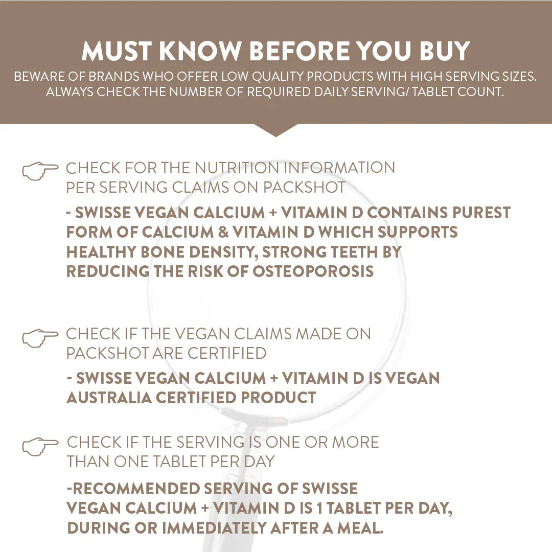 Swisse Vegan Calcium & Vitamin D - 60 Tablets