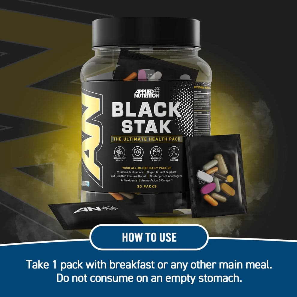 Applied Nutrition Black Stak | The Ultimate Health Pack | 30 Packs