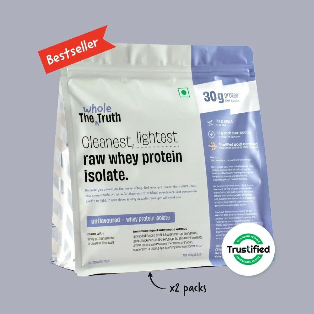 The Whole Truth 30g Whey Protein Isolate - 1kg (Pack of 2)