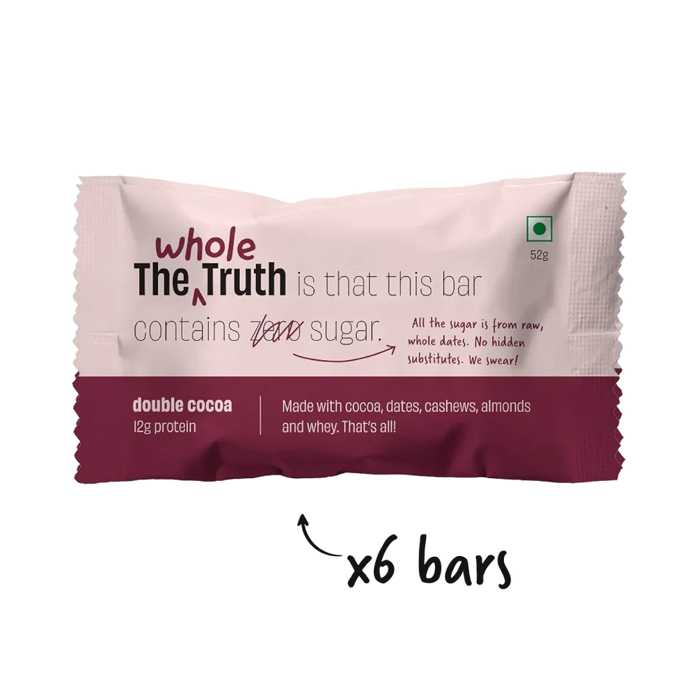 The Whole Truth - Protein Bars | Pack of 6 x 52g each | No Added Sugar | No Preservatives | No Artificial Sweeteners