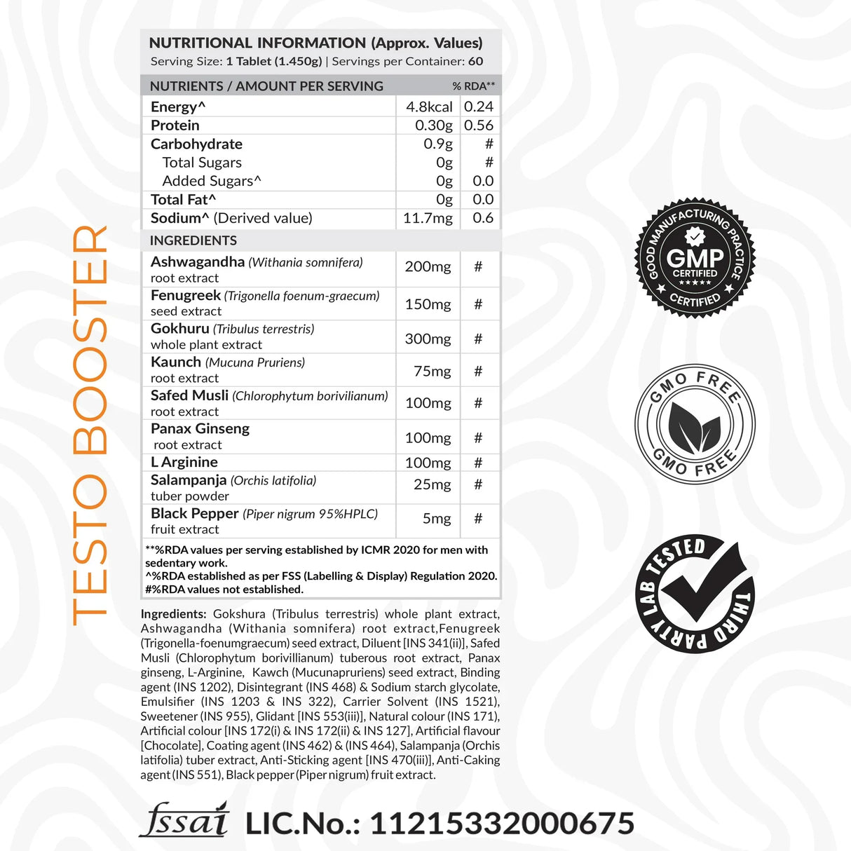 AS-IT-IS ATOM Testosterone for Men - 60 Tablets