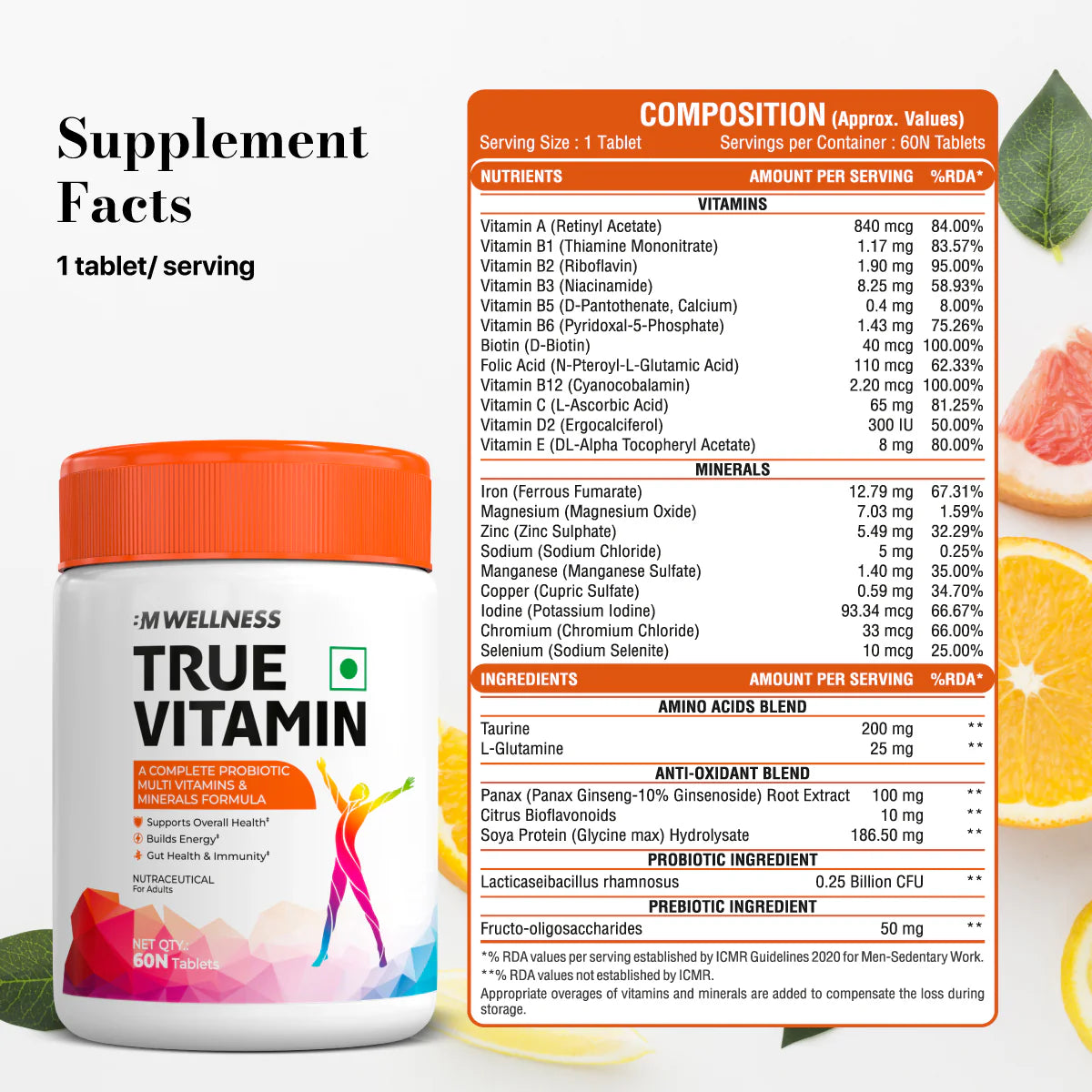 Big Muscles Wellness True Vitamin - 60 Tablets