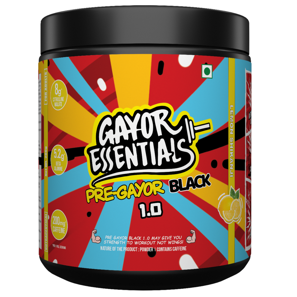 Gayor Essentials Pre Gayor Black 1.0 Pre-Workout 286g | Caffeine & Citrulline Formula