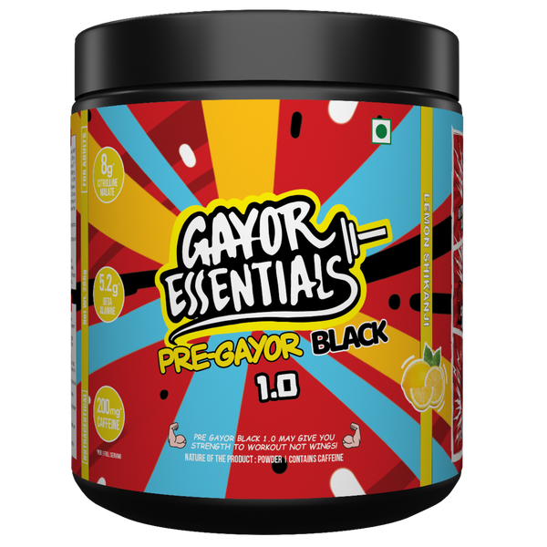 Gayor Essentials Pre Gayor Black 1.0 Pre-Workout 286g | Caffeine & Citrulline Formula