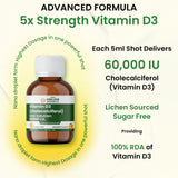Vlado's Himalayan Organics, Vitamin D3 60000 IU Shots, 5ml Each - Pack of 8
