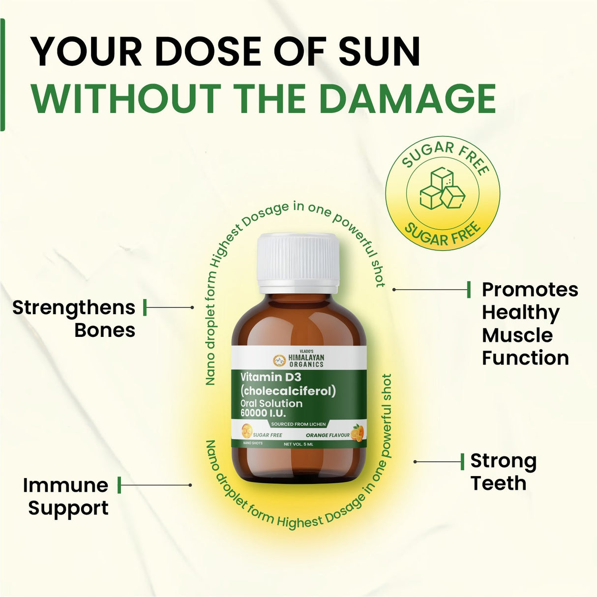 Vlado's Himalayan Organics, Vitamin D3 60000 IU Shots, 5ml Each - Pack of 8