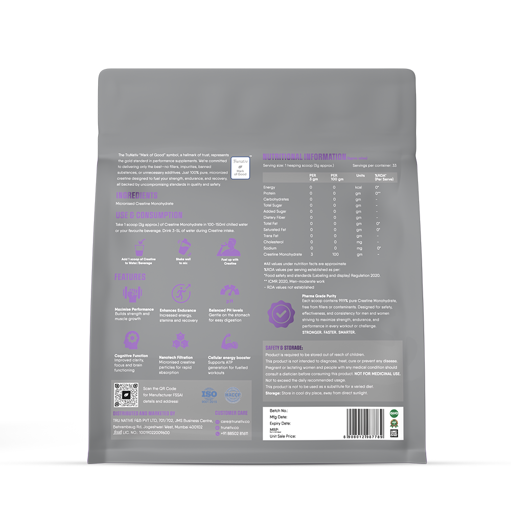 TruNativ Creatine Monohydrate, 100g