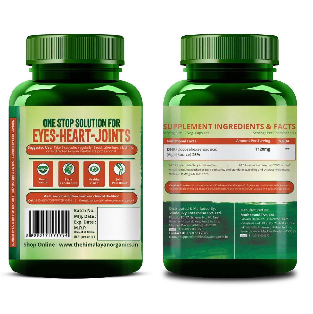 Himalayan Organics, Vegan Omega 3, 1120mg 