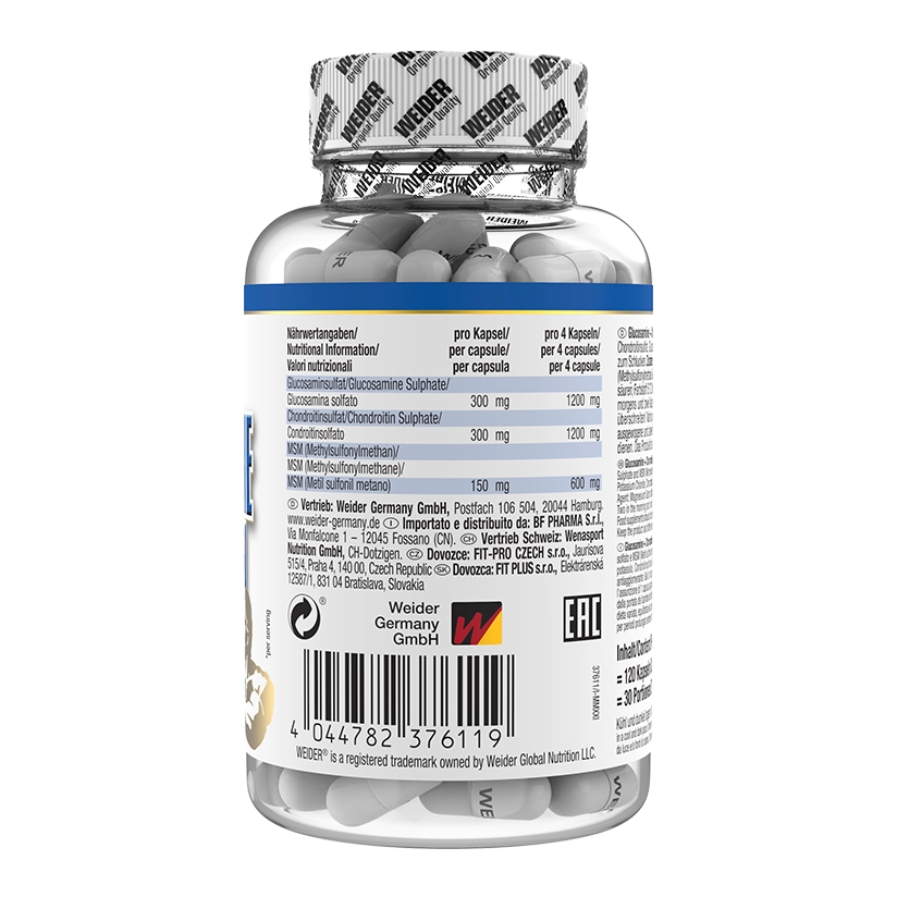 Weider Glucosamine Chondroitin & 60mg MSM | 120 Capsules