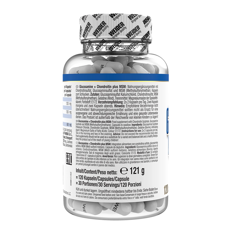 Weider Glucosamine Chondroitin & 60mg MSM | 120 Capsules
