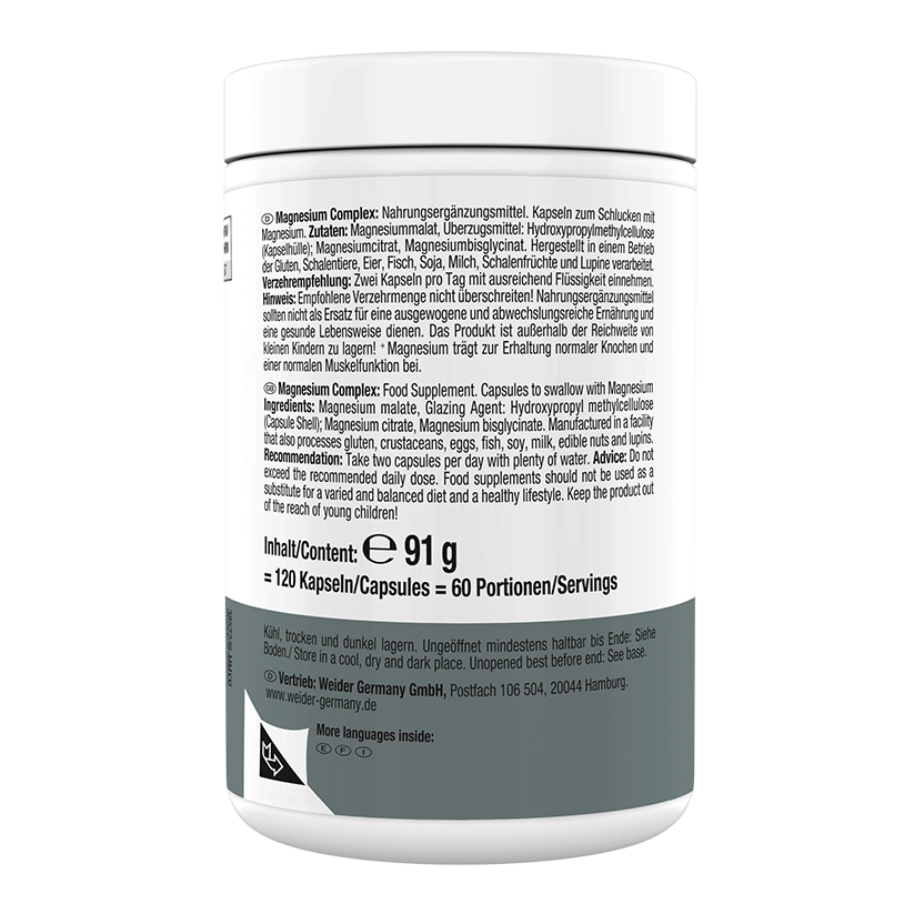 Weider Magnesium Capsules | 250mg per Serving | 120 Count