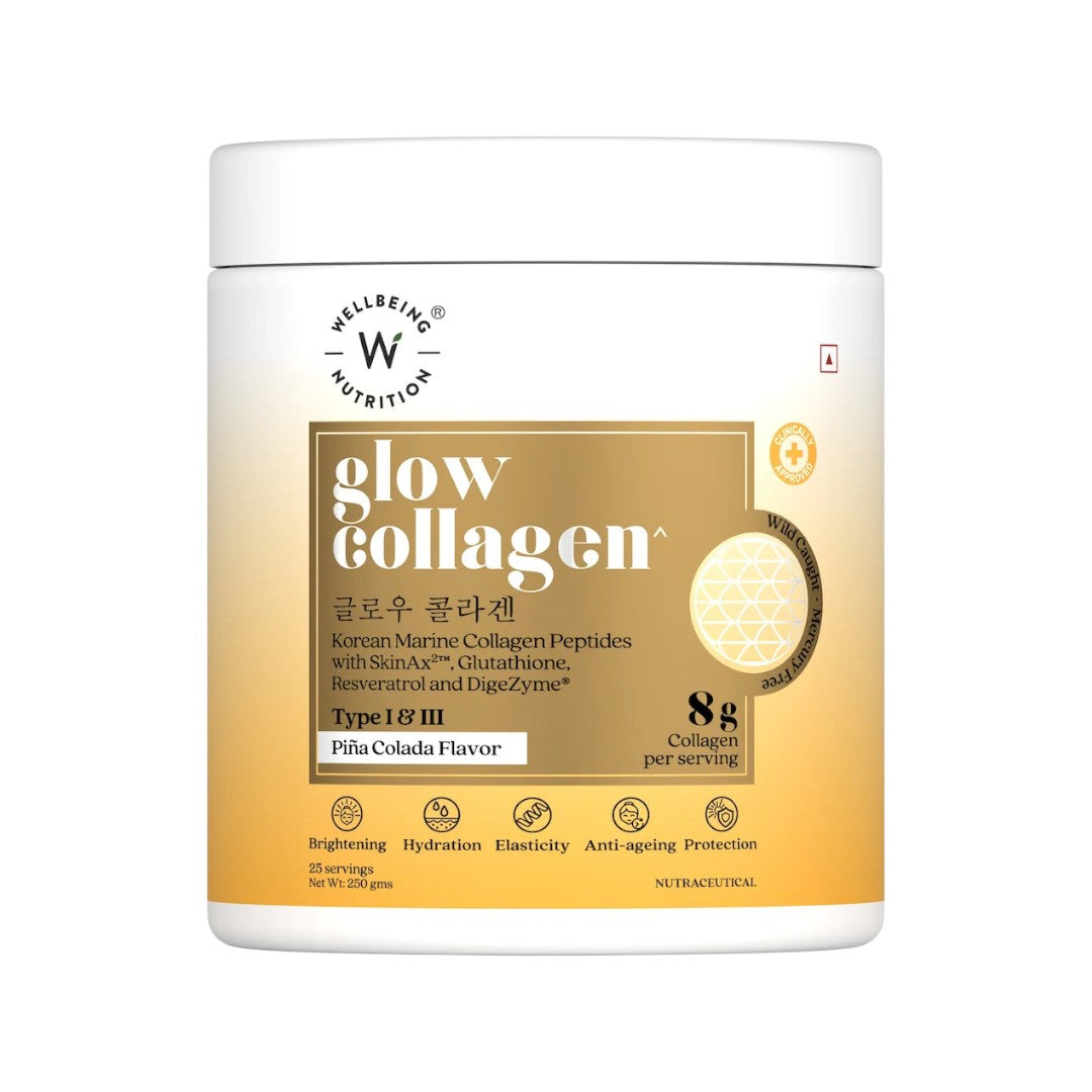 Wellbeing Nutrition Glow Collagen, 25 Servings - 250 Gm