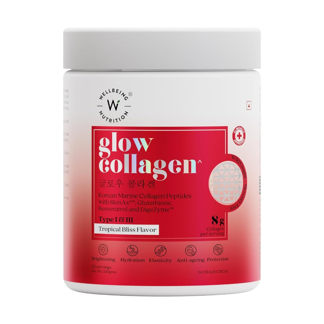 Wellbeing Nutrition Glow Collagen, 25 Servings - 250 Gm