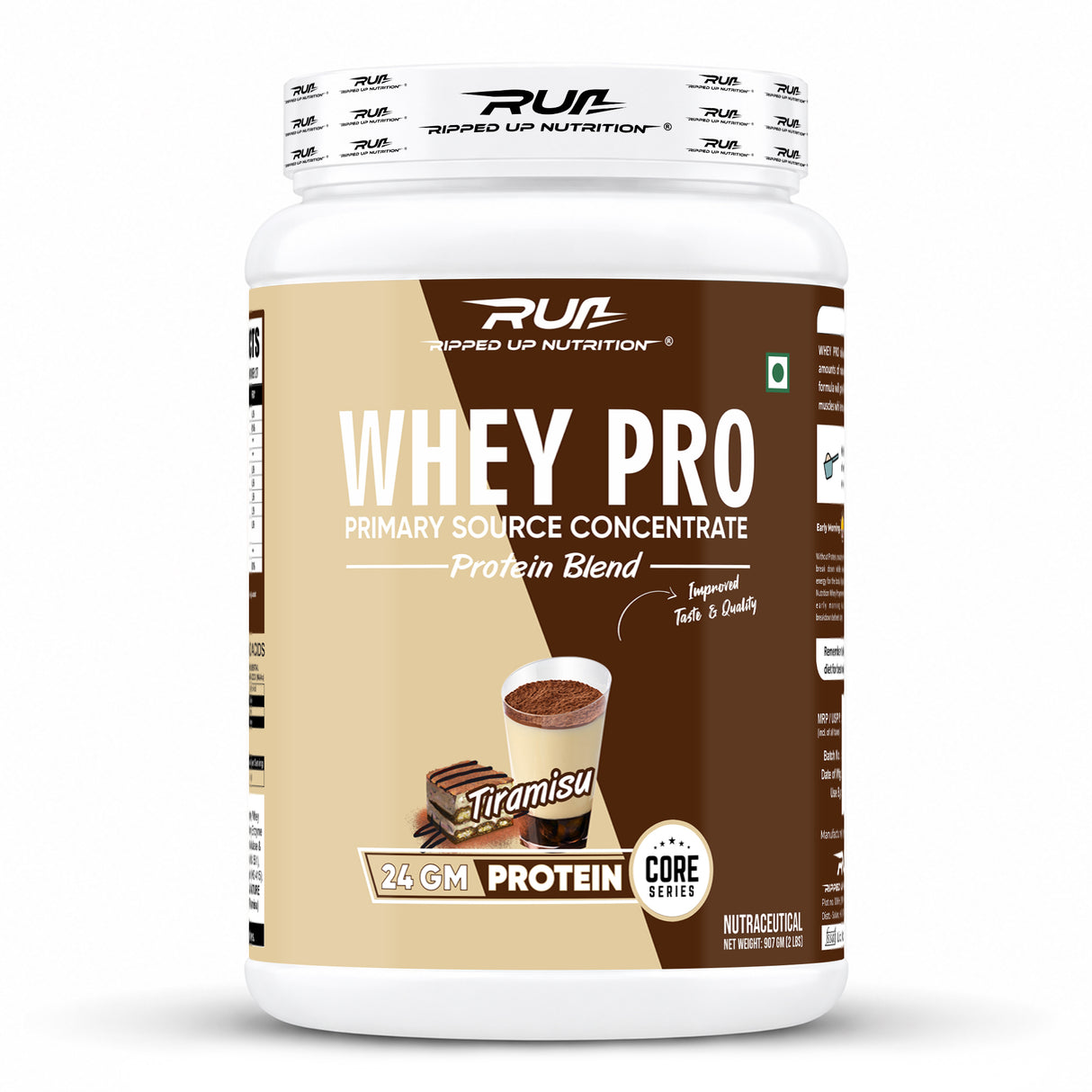 Ripped Up Nutrition Whey Pro (Trustified) | 24g Protein, 0g Sugar | 907g, 30 Servings