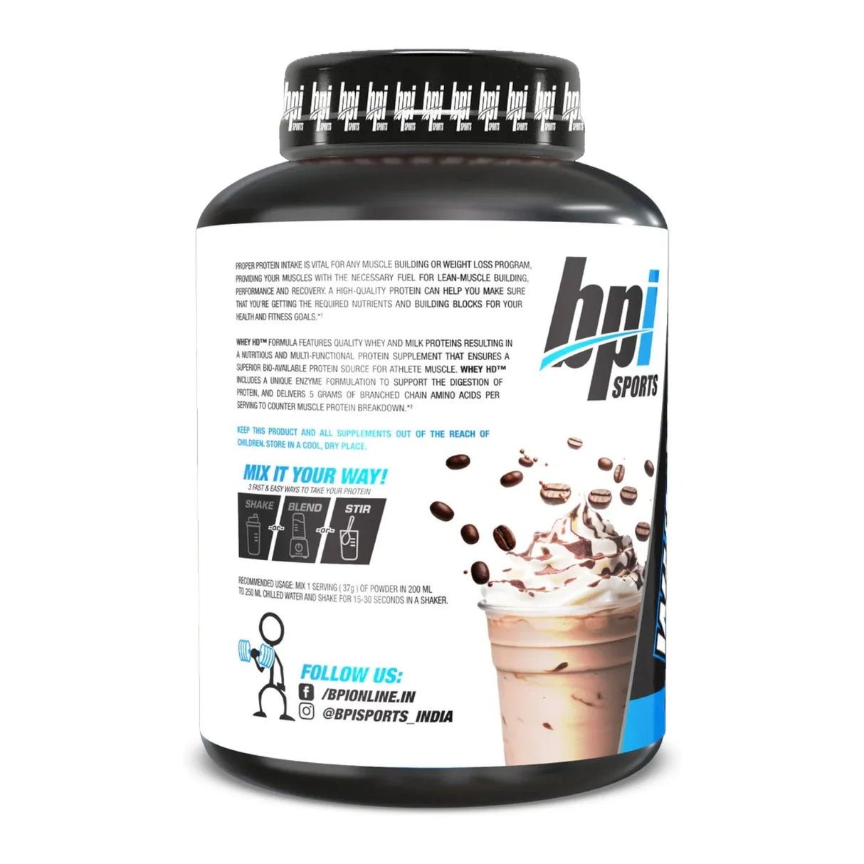BPI Sports Whey HD Ultra Premium Protein Powder- 4.4 Lbs